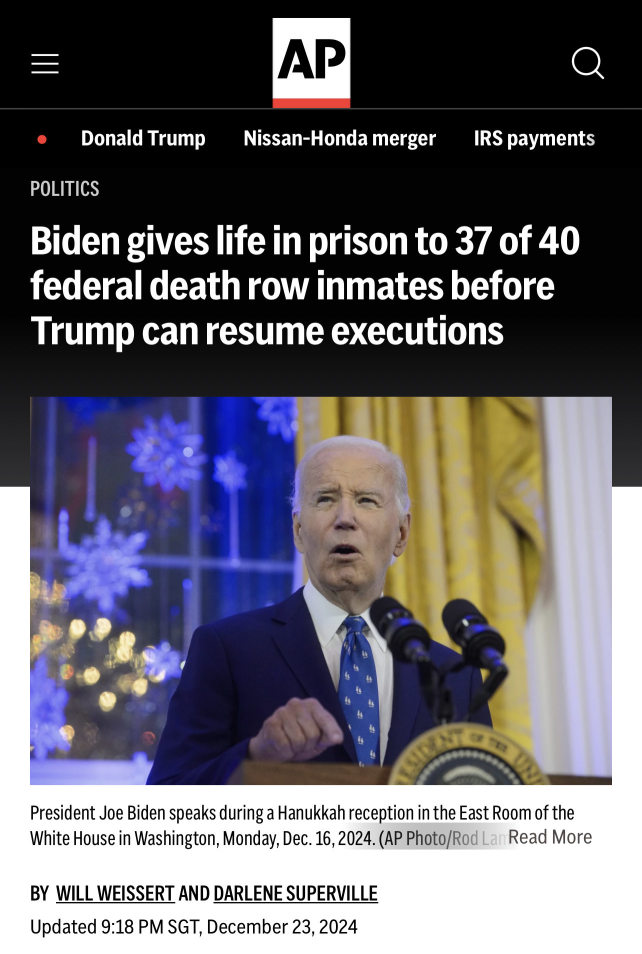 Can Biden also bring DJT back from death row??