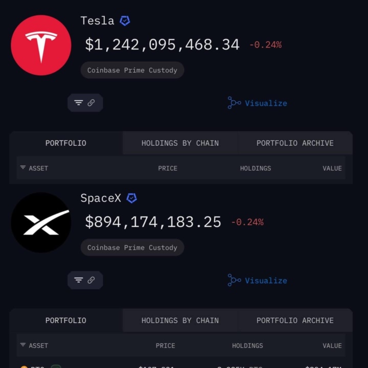 Tesla and SpaceX wallet