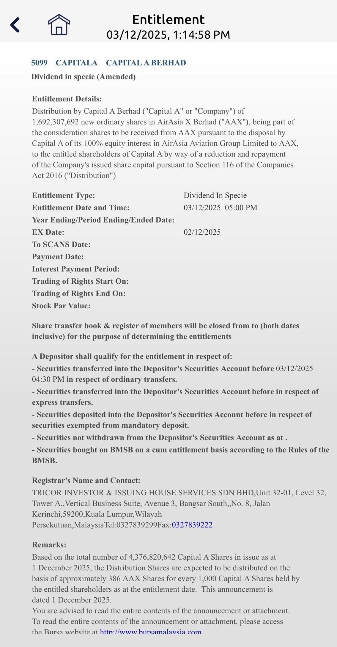 $CAPITALA (5099.MY)$ 我们的 $AAX (5238.MY)$ 股票呢？！