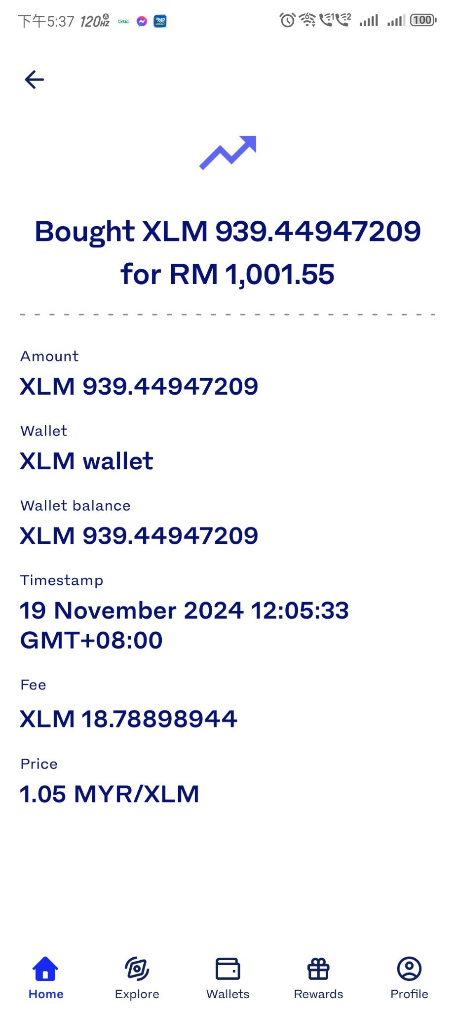 $恒星幣 (XLM.CC)$ Luno 的手續費太高了😂😂