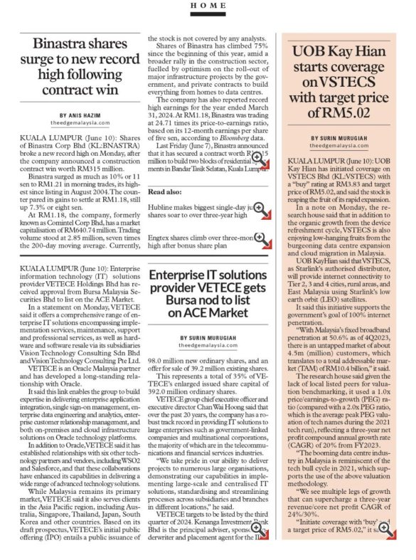 TUESDAY, JUNE 11, 2024 ISSUE 777/2024 : THE EDGE