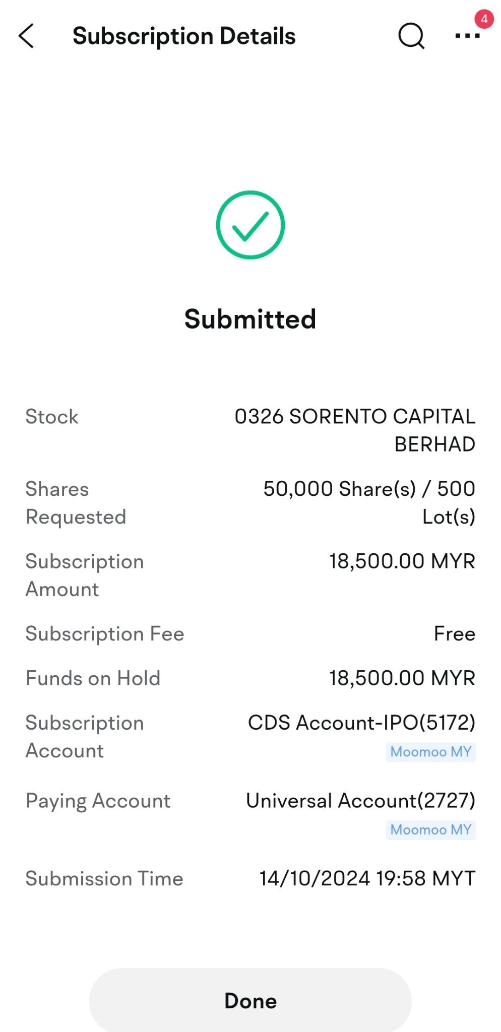 Sorento IPO