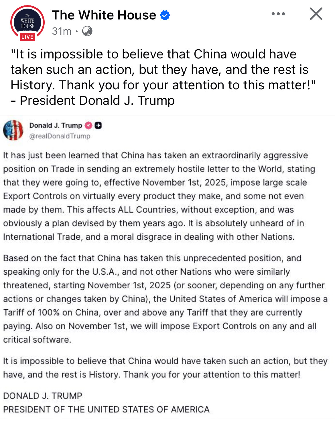 Donald Trump go full force on China