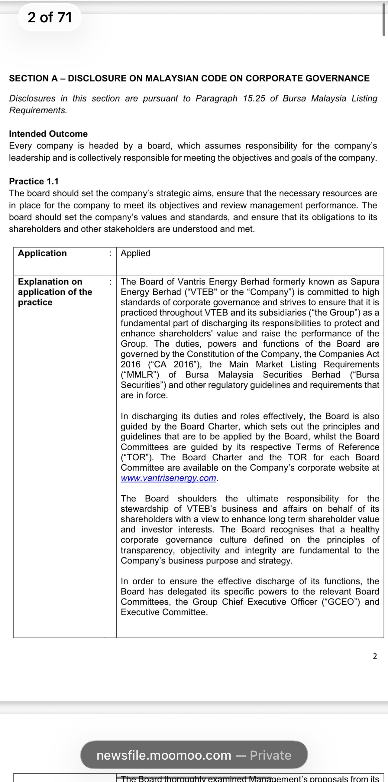 VANTRIS ENERGY RECEIVES CLEAN AUDIT OPINION