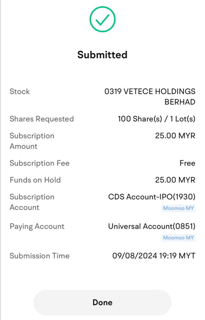 $VTC (0319.MY)$  my first IPO