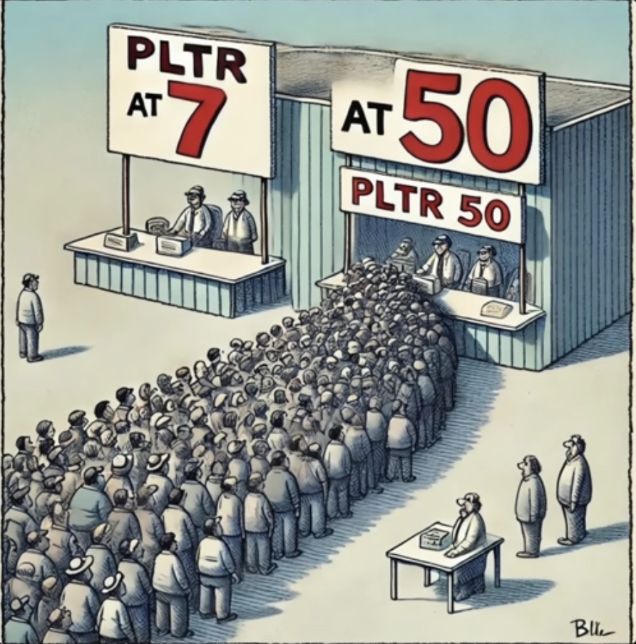 $Palantir (PLTR.US)$ everybody queuing up. lima puluh lima puluh.