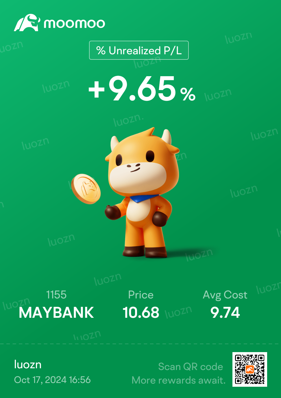 $MAYBANK (1155.MY)$ DCAするつもりです。長期間滞在します。