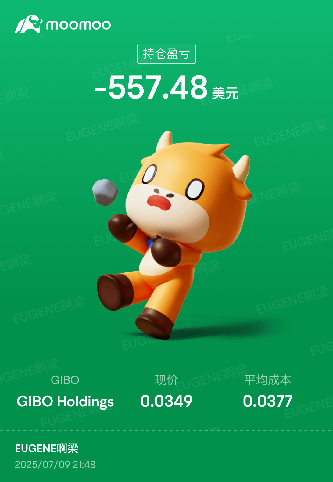 $GIBO Holdings (GIBO.US)$ 一买就进套，他妈的