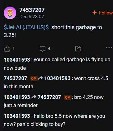 $Jet.AI (JTAI.US)$ Yes finally sold out, shorting from $11> $5, time to fled ~ [Image] this fellow still panic clicking the mouse
