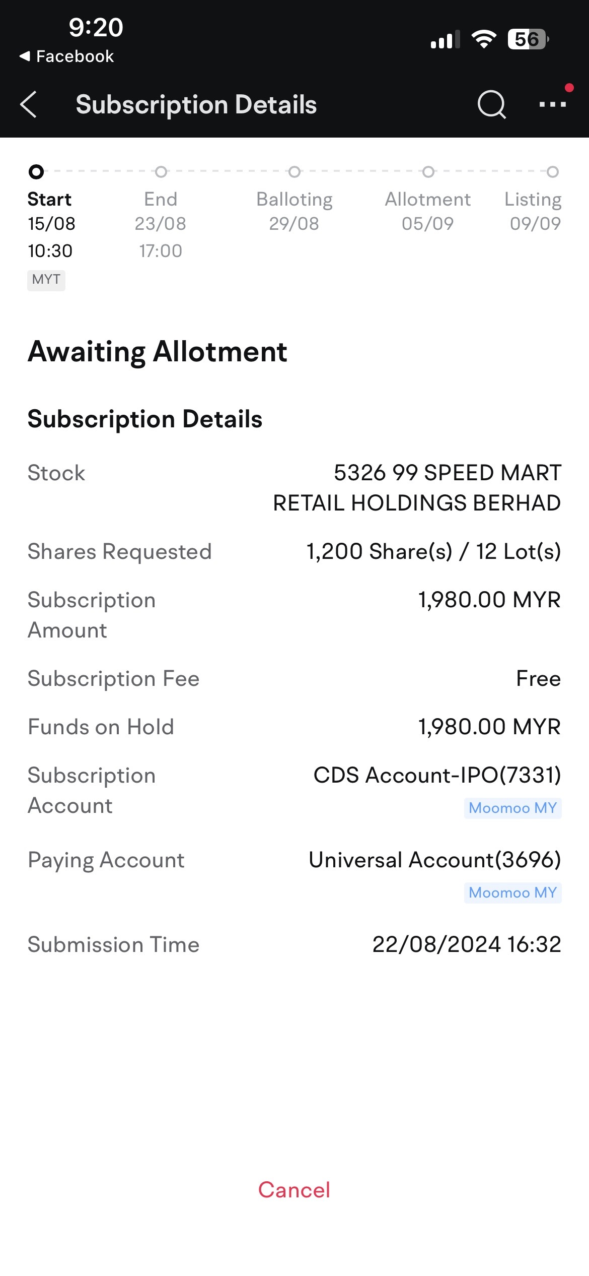 $99 SPEED MART RETAIL HOLDINGS BHD (5326.MY)$ 価格は確かに安くありませんが、期間中に持続的に成長する自信があります！  これは私の初めてのipoです。できるだけ手に入れたいです！🤞