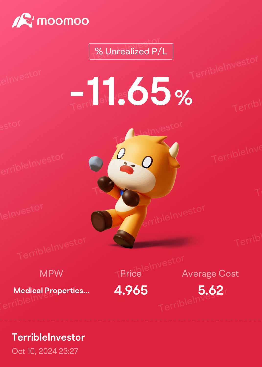 $Medical Properties Trust (MPW.US)$ 哈哈，人生就是這樣。 [苦澀][苦澀]