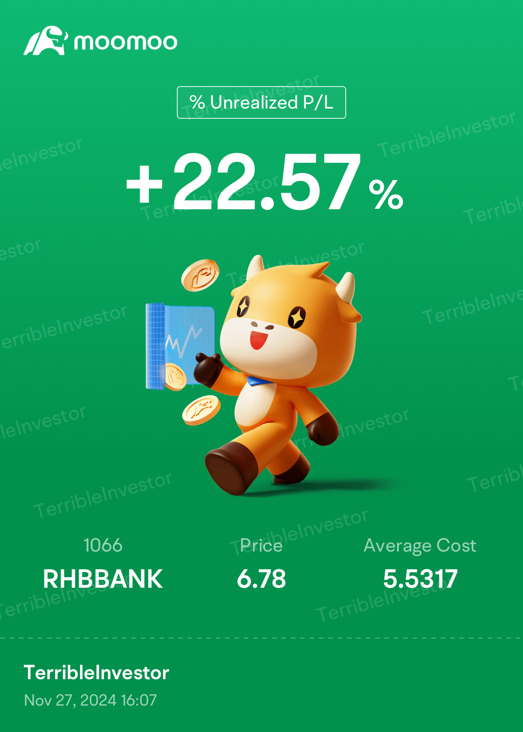 $RHBBANK (1066.MY)$ gogo 7、CIMBの後で輝く番です!!