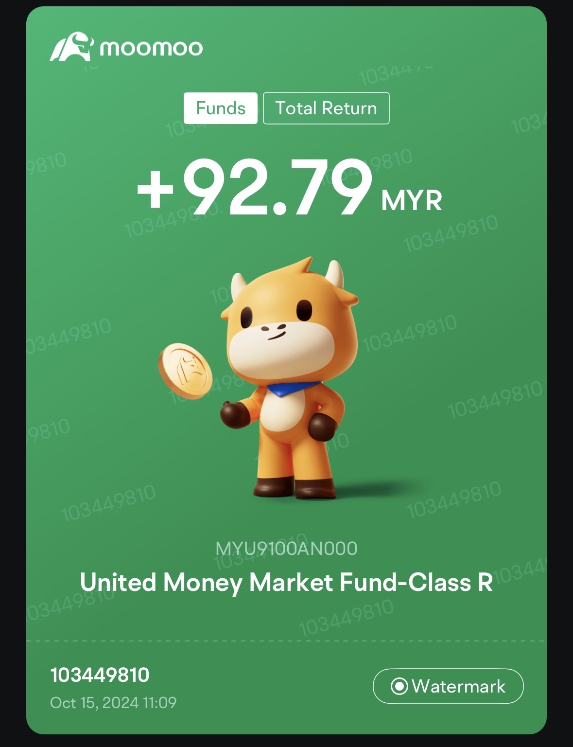 $United Money Market Fund (MYU9100AN000.MF)$