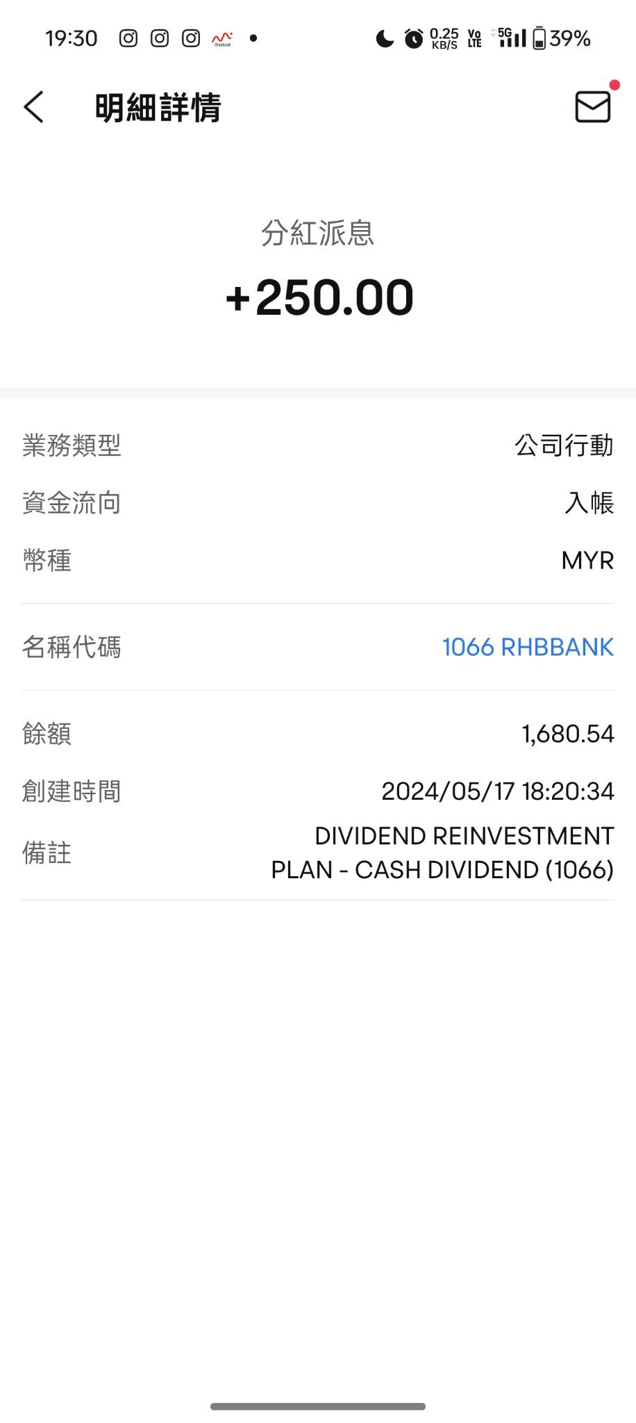 $RHBBANK (1066.MY)$ Newcomer, I want to ask, 25 cents were deducted that day, 25 cents will be paid today. Is this a dividend