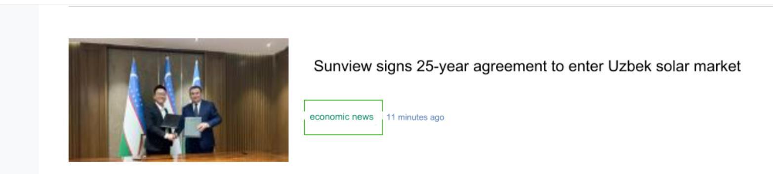 $SUNVIEW (0262.MY)$ more good news==>[Share Link: Sunview signs 25-year agreement to enter Uzbek solar market]