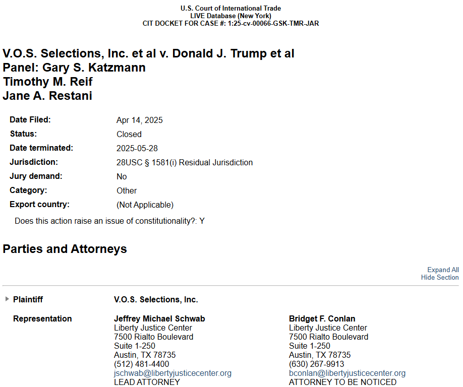 Partial Screenshot of Court Case
