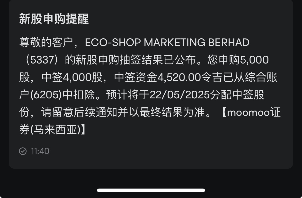 $ECOSHOP (5337.MY)$ Little luck, the small ledger can still hit so many stocks. No matter what others say, I am still Bullish on this stock soaring on the listi...