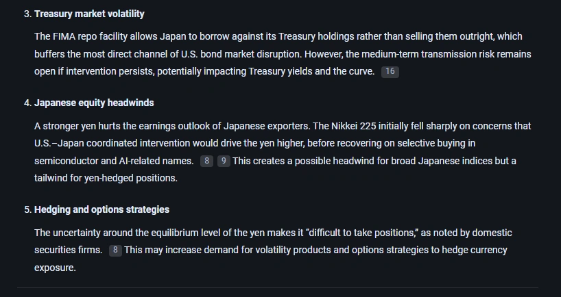 Japan and the United States conducted a rare joint market intervention in early August 2026 to buy yen and curb its sharp decline. This marked the first coordinated Tokyo-Washington currency action since 2011, pushing the yen up from a 40-year low near 164 to around 155–157 per dollar. U.S. Involvement: The Federal Reserve Bank of New York notably sold euros instead of dollars to buy yen during the operation, helping Washington avoid signaling a weak-dollar policy. U.S. ...