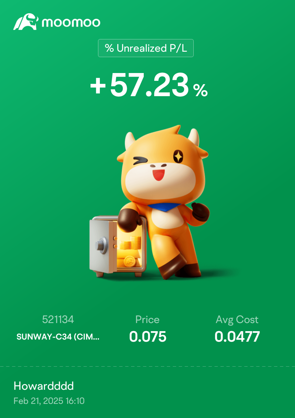 $SUNWAY-C34 (CIMB BANK BERHAD) (521134.MY)$ 還在等升