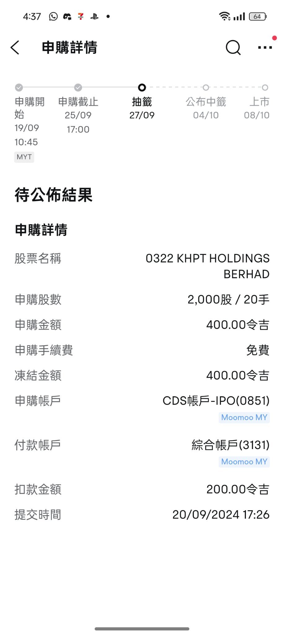 $KHB (0322.MY)$White won on the first try.[Drool]