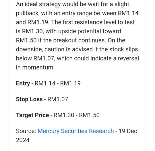 Mercury Securities give TP 1.30-1.50 for Supermax