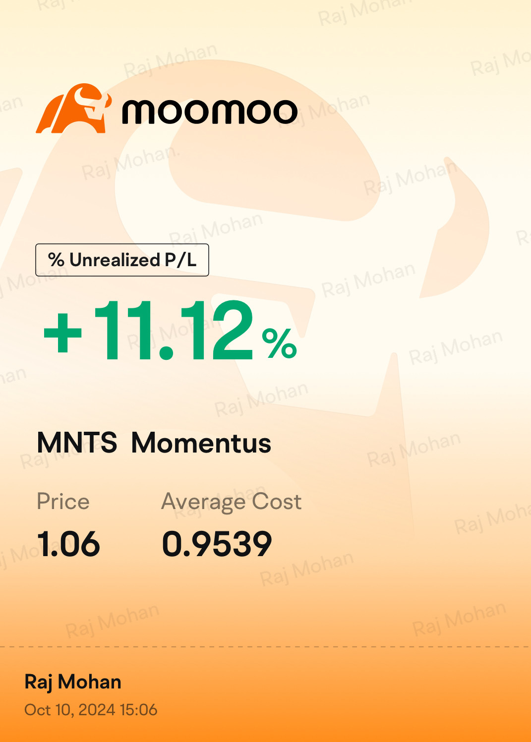 1日で株価が11％上昇しました