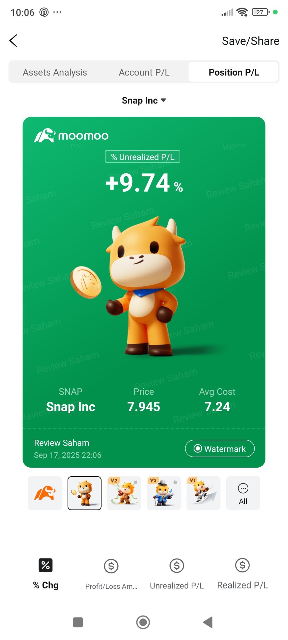 $Snap Inc (SNAP.US)$ 正朝着8.00前进