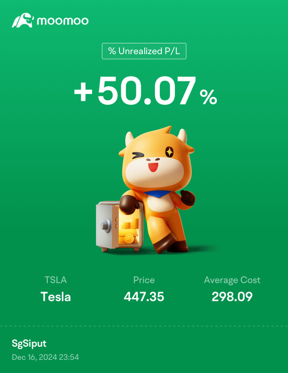 If I had money I would buy more Tesla. Hence I’m on holding position. Next pay check going in…