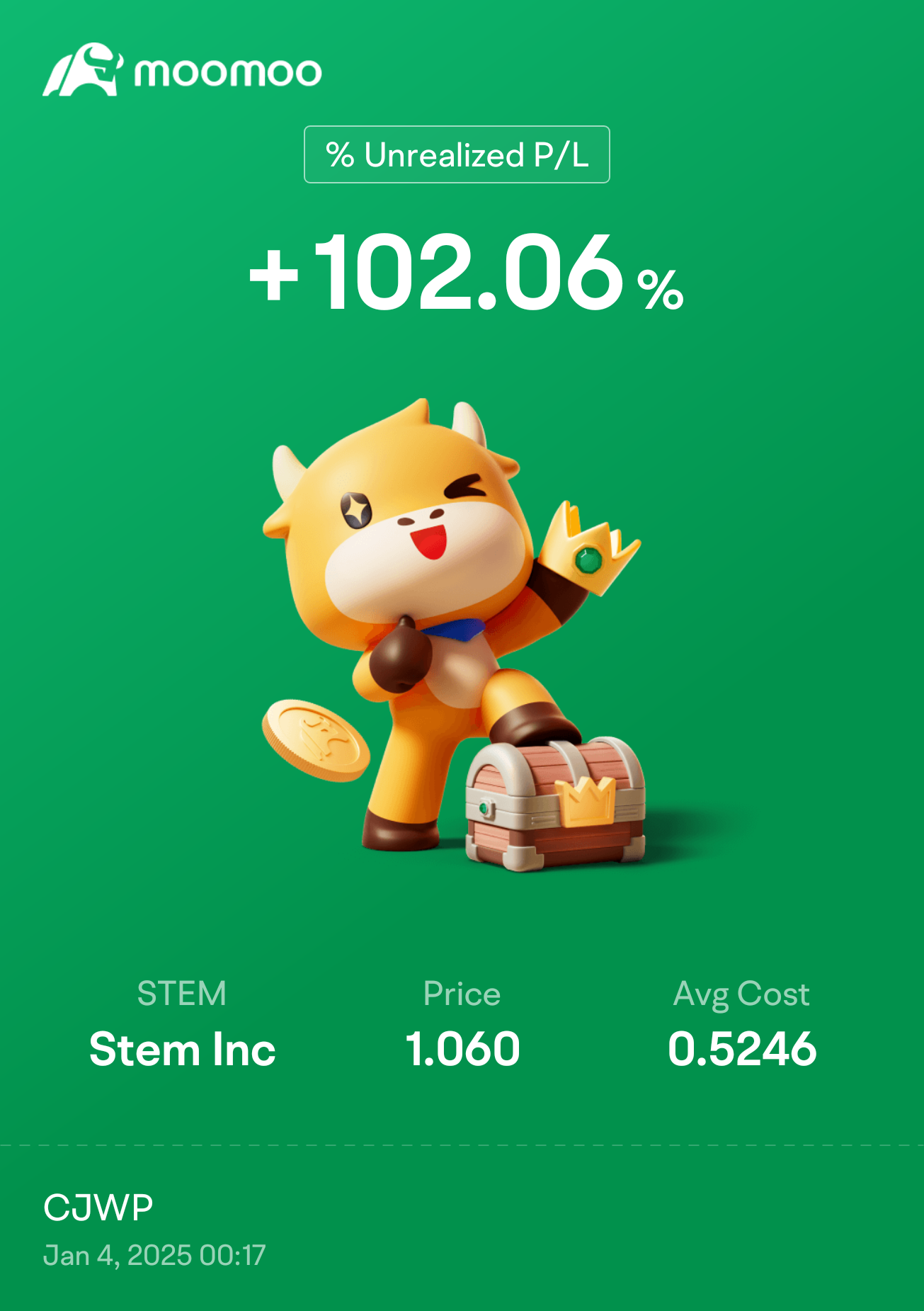 $ステム (STEM.US)$ アップアップ