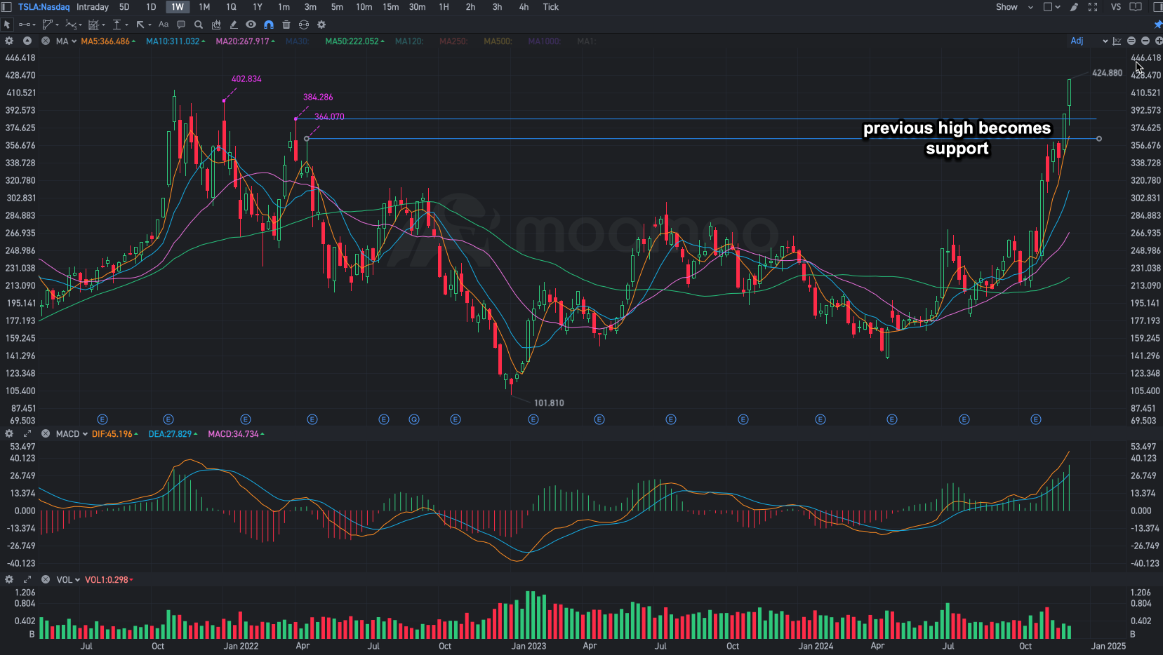 Key Levels Tesla Must Hold for Continued Momentum After Breaking All Time High