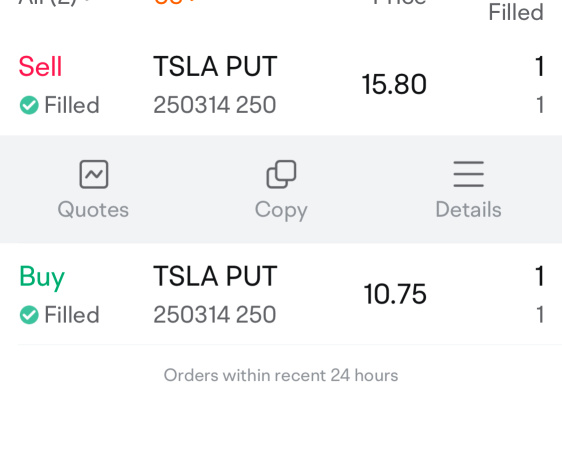 did i gain mini profit from buying a put and selling to close thereafter