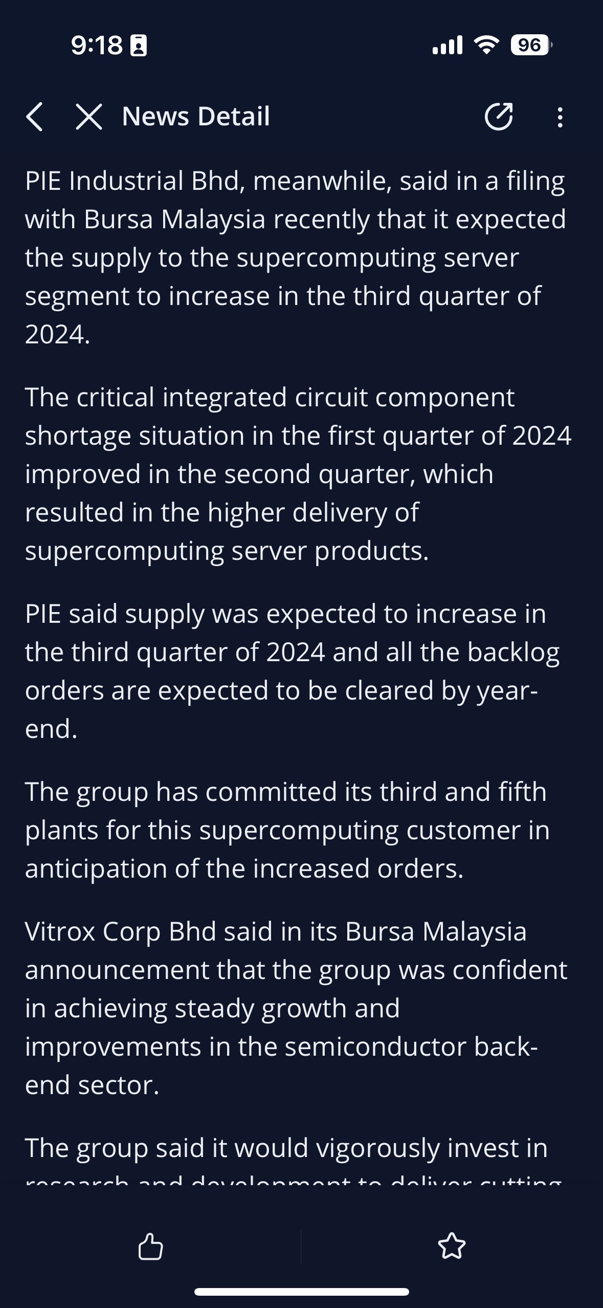 Supercomputer server orders will reflect well on third quarters