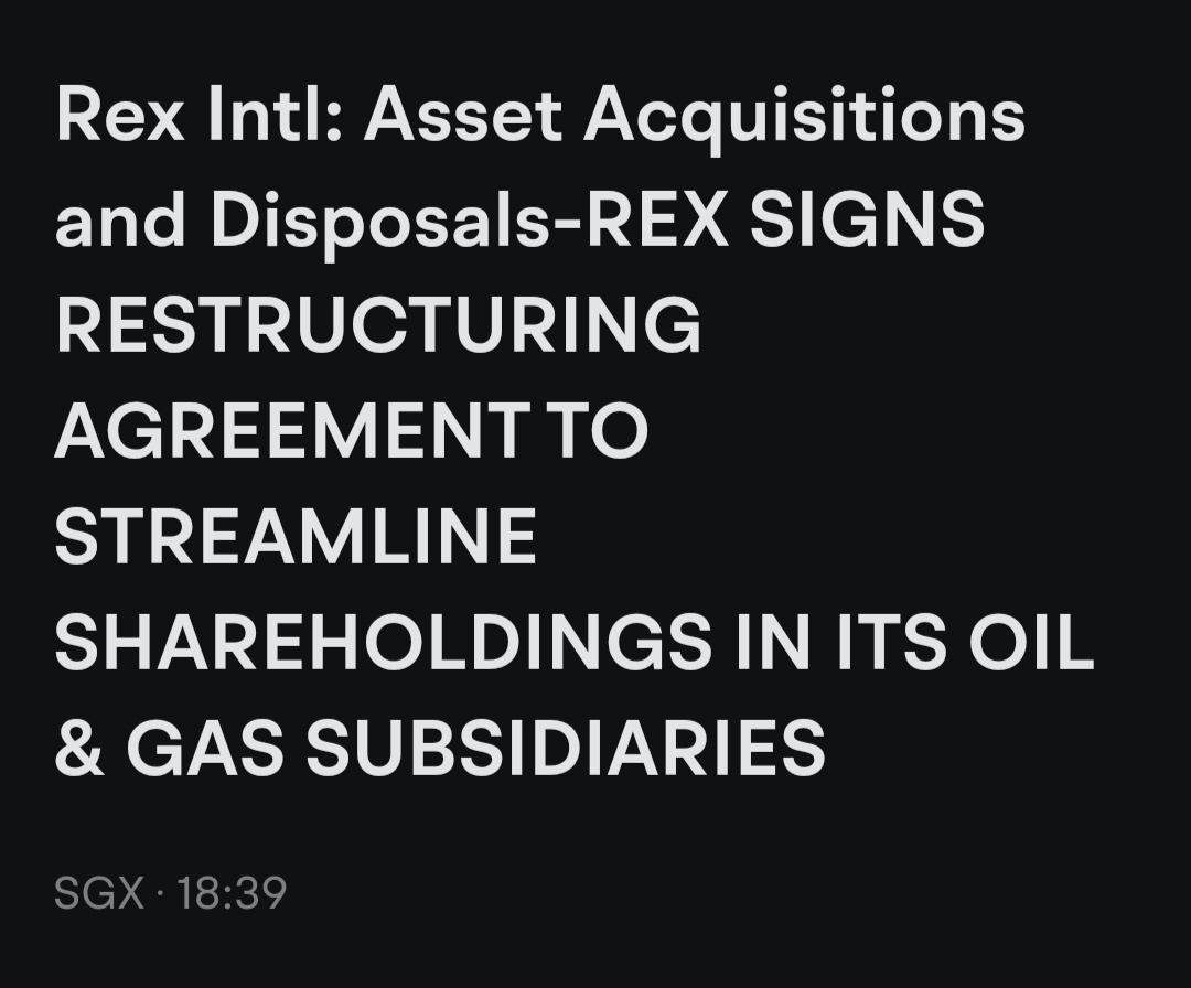 $Rex Intl (5WH.SG)$ is this considered good news?