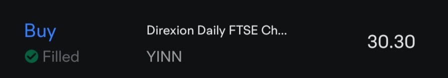 $Direxion デイリー FTSE中国株 ブル 3倍 ETF (YINN.US)$ 逆天の波により、混沌とした価格でも買うことができます[驚いた顔]