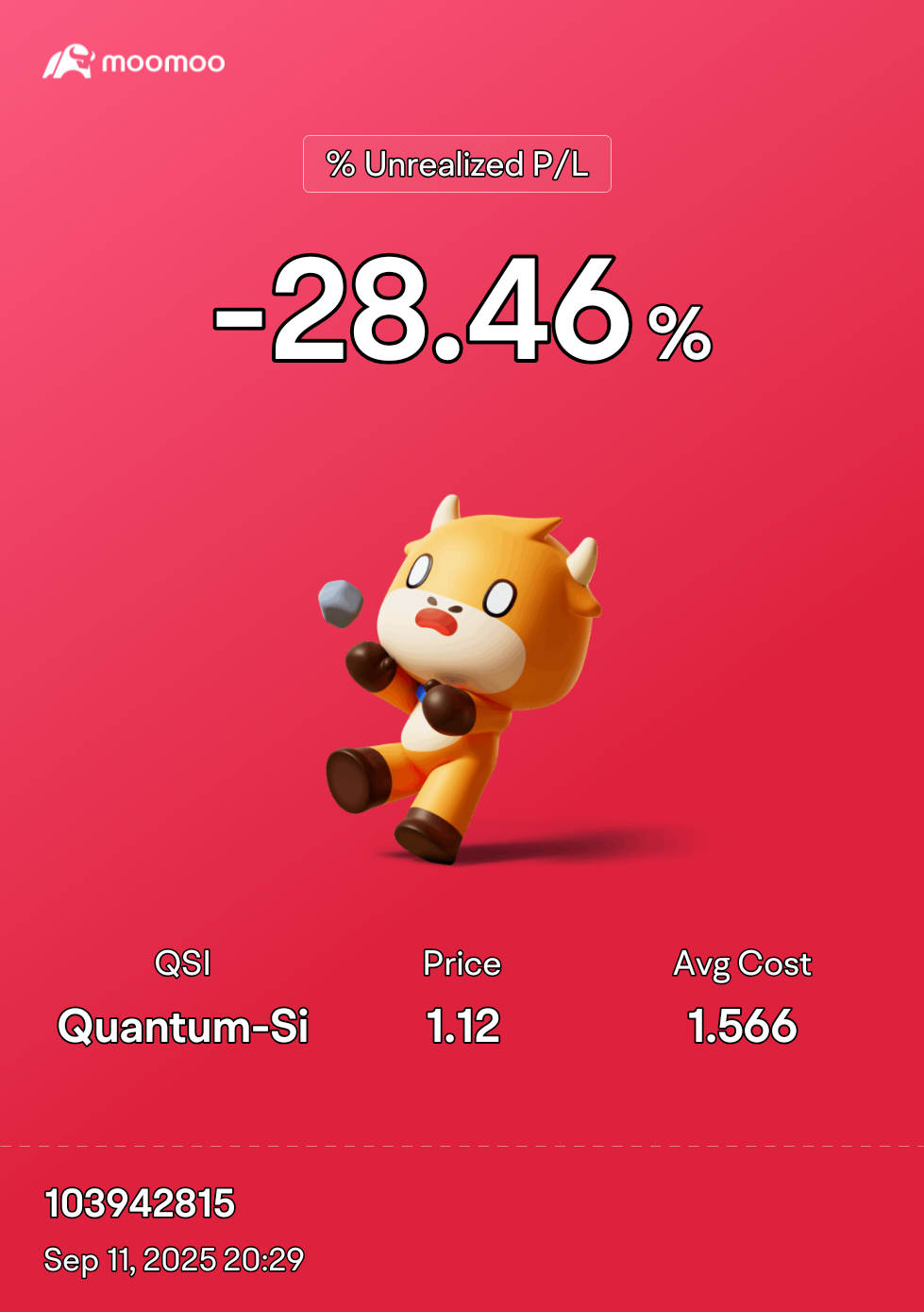 Quantum-Si (QSI.US)$ 我通过摊薄成本来降低损失比例。希望在接下来的几个月能有好的结果... - moomoo 社区