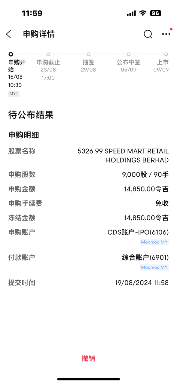 第一次申請IPO ，希望可以抽到🙏