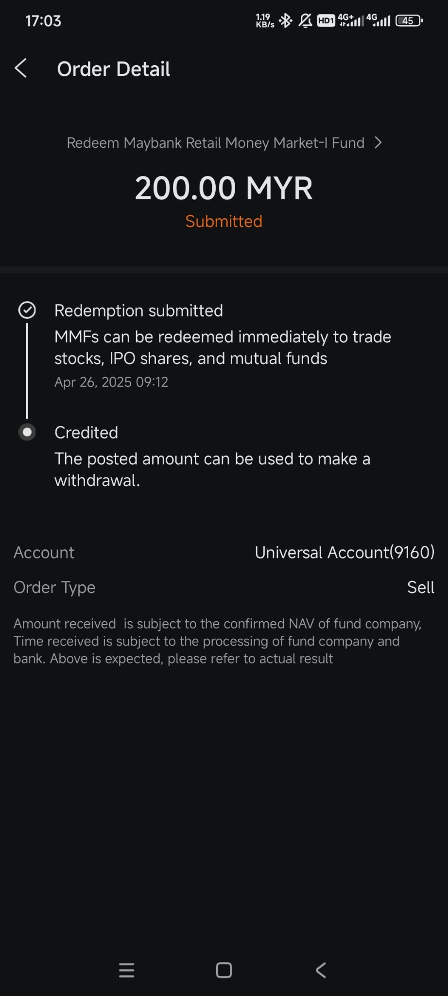 Withdraw from Fund