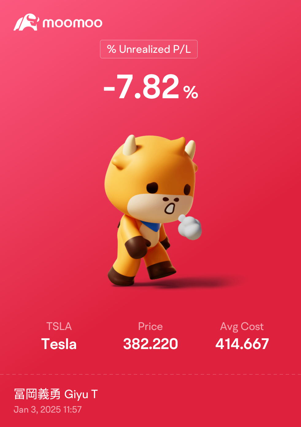 $特斯拉 (TSLA.US)$ 伤心....