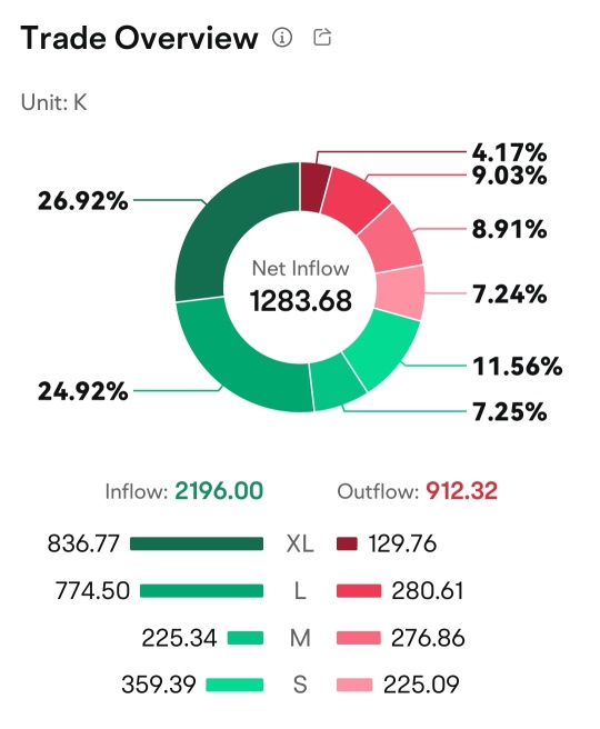 large inflow of large cap