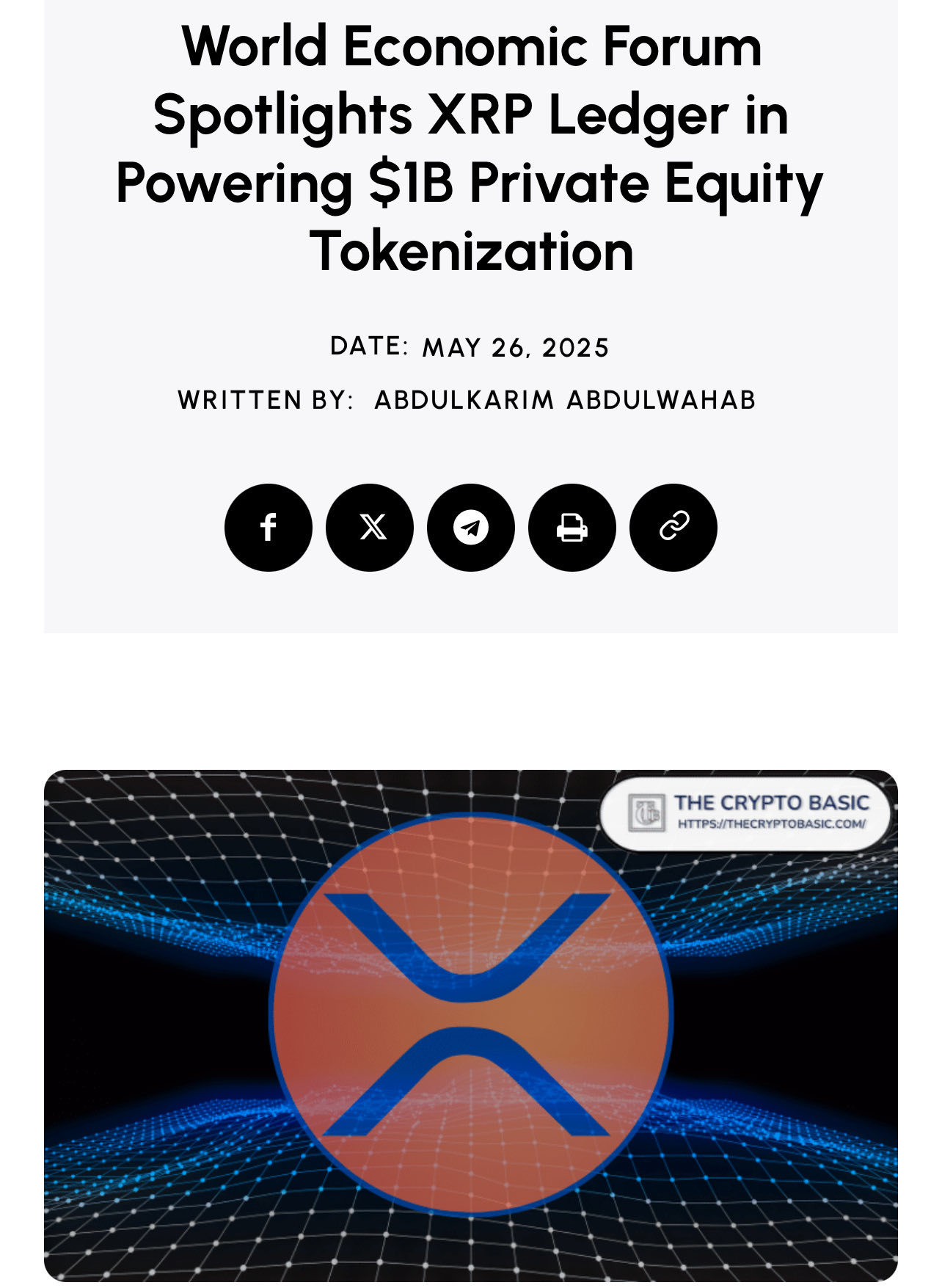 The World Economic Forum (WEF) has recognized the XRP Ledger... - moomoo  Community