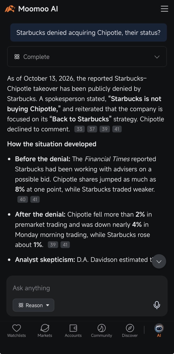Starbucks vs Chipotle: ข่าวลือเรื่อง M&A หรือเรื่องจริง?