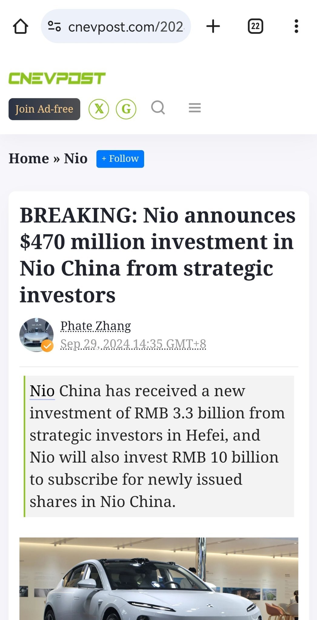 $NIO Inc (NIO.US)$ Super good news  next week shorts will be in trouble we will hold strong to our share and not let shorts to have our share at current cheap p...