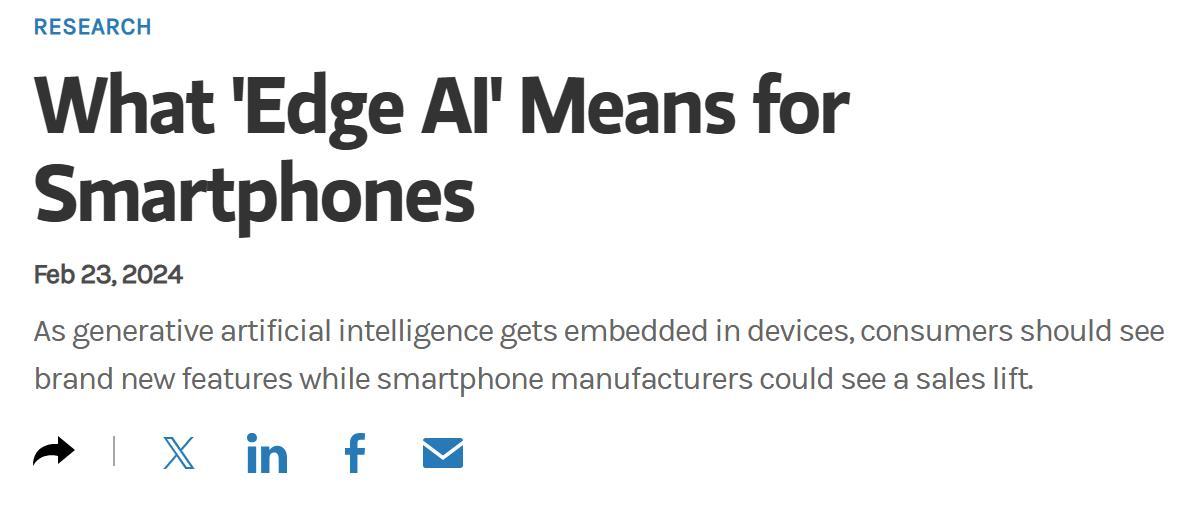 $Arm Holdings (ARM.US)$ With Edge AI on our mobile devices, it means more computing power is needed, and ARM is in position to benefit from higher sales of adva...