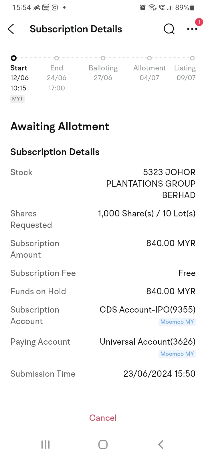 我的moomoo首次公開招股（IPO）申請