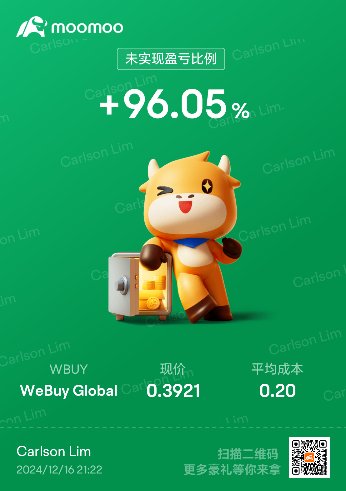 $WeBuy Global (WBUY.US)$ 就说等你可久了