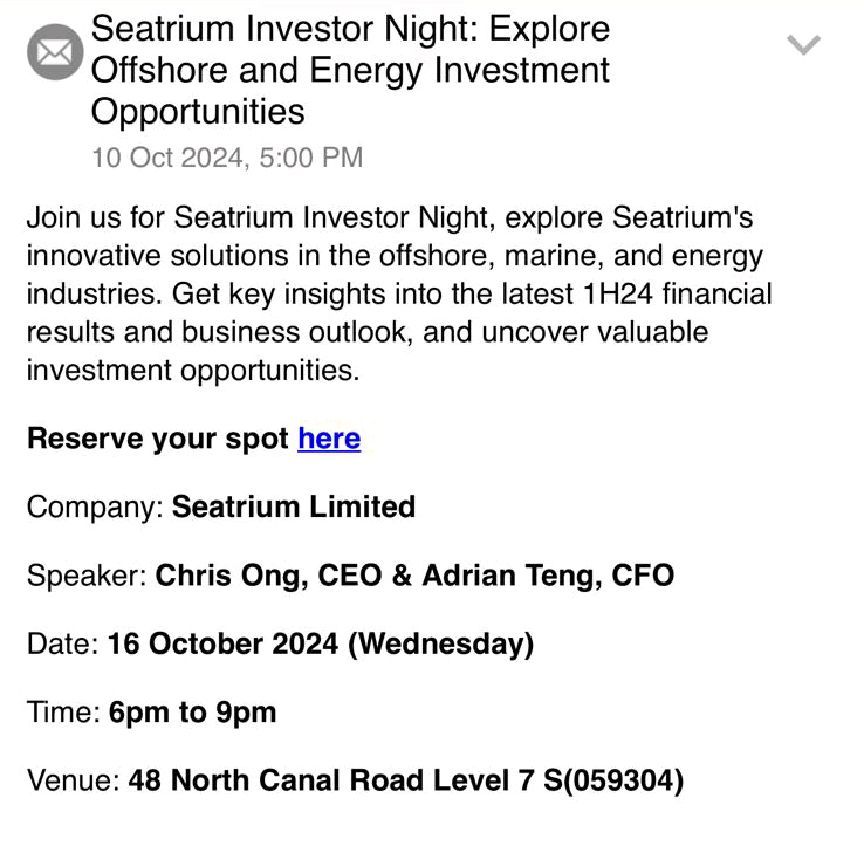 $Seatrium Ltd (5E2.SG)$ もしかしたら近々良いニュースがありますか？