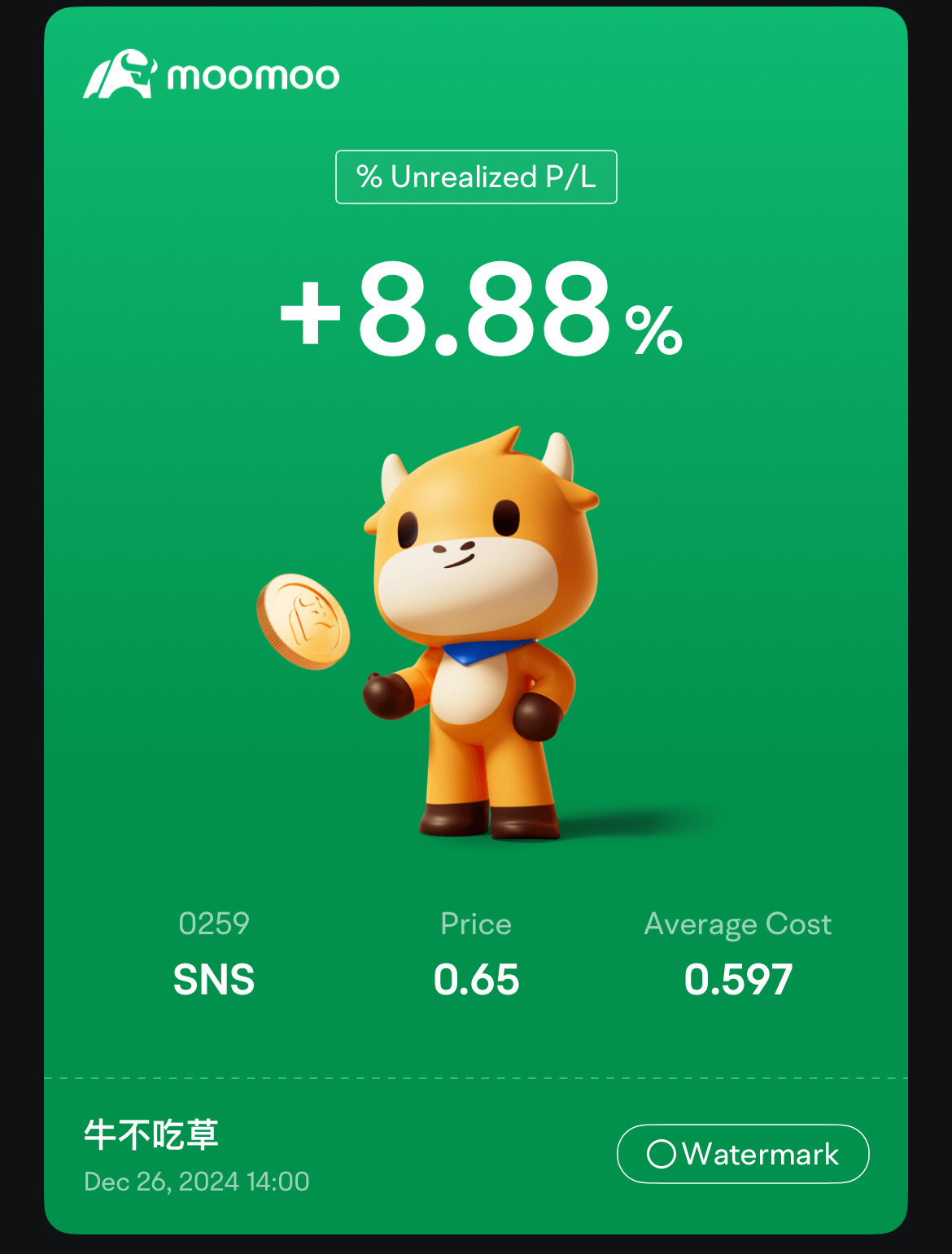 $SNS (0259.MY)$ 感謝您，老闆❤️