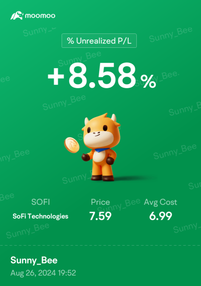 Sofi -- let's go for 7.84 this week!