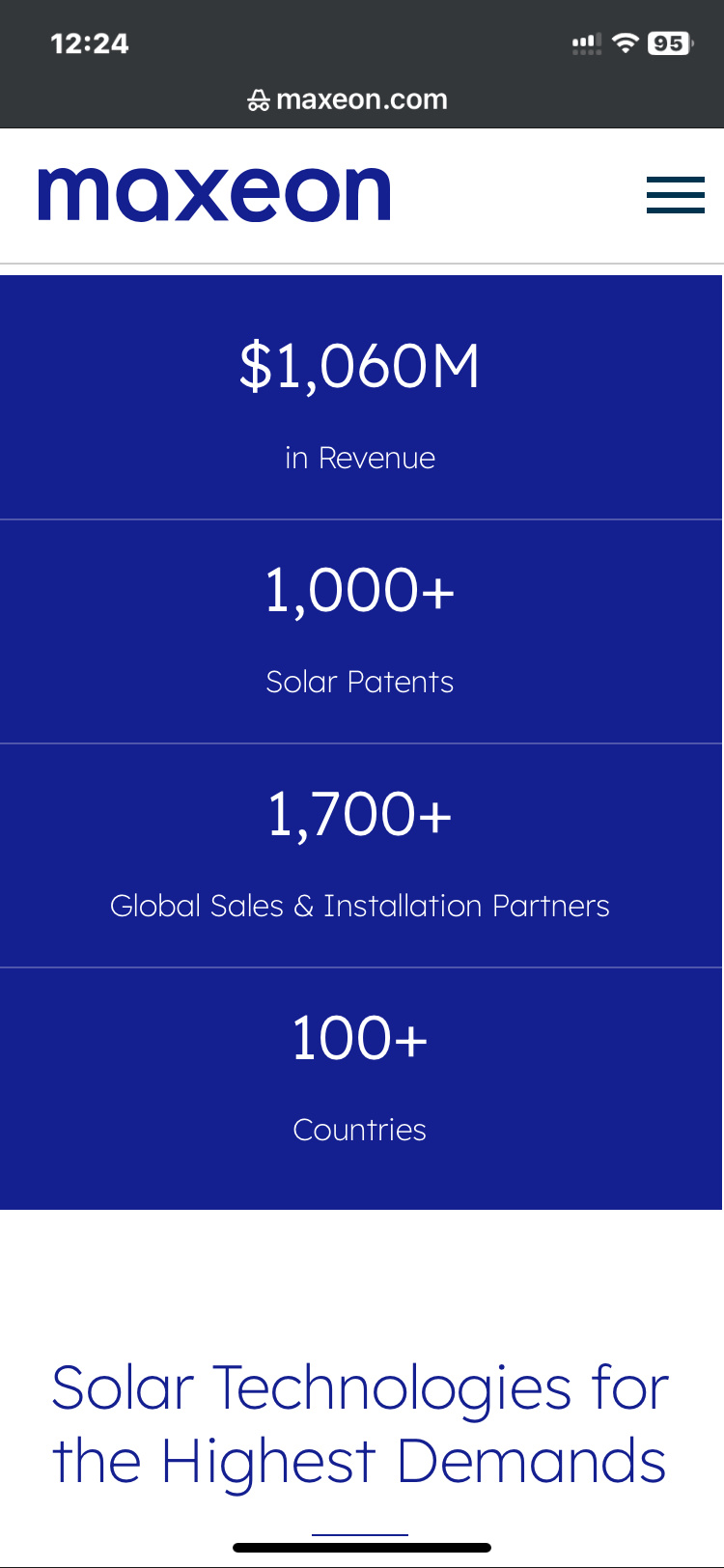 $Maxeon Solar Technologies (MAXN.US)$