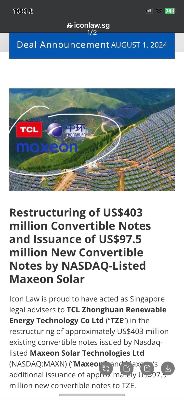 $Maxeon Solar Technologies (MAXN.US)$